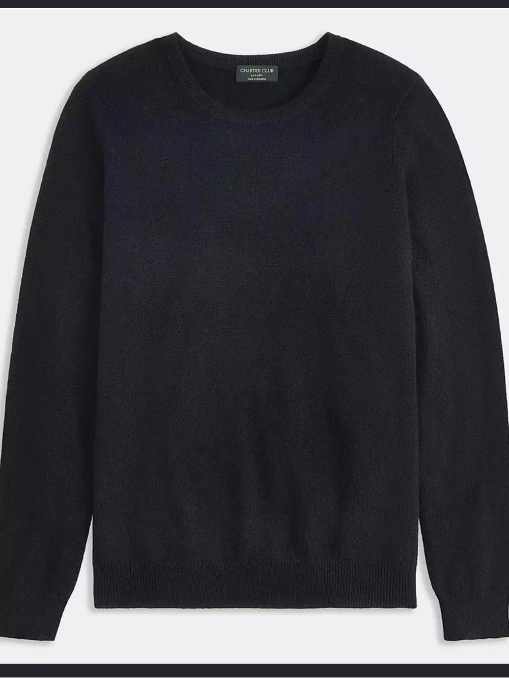 NWT Charter Club 100% Cashmere Crew Neck Sweater Navy Blue Small